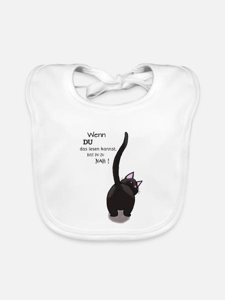 Introvertiert Katzen Motiv - Baby Bio-Lätzchen - Weiß