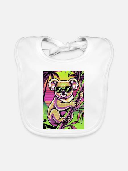Koala - Baby Bio-Lätzchen - Weiß - Vorne