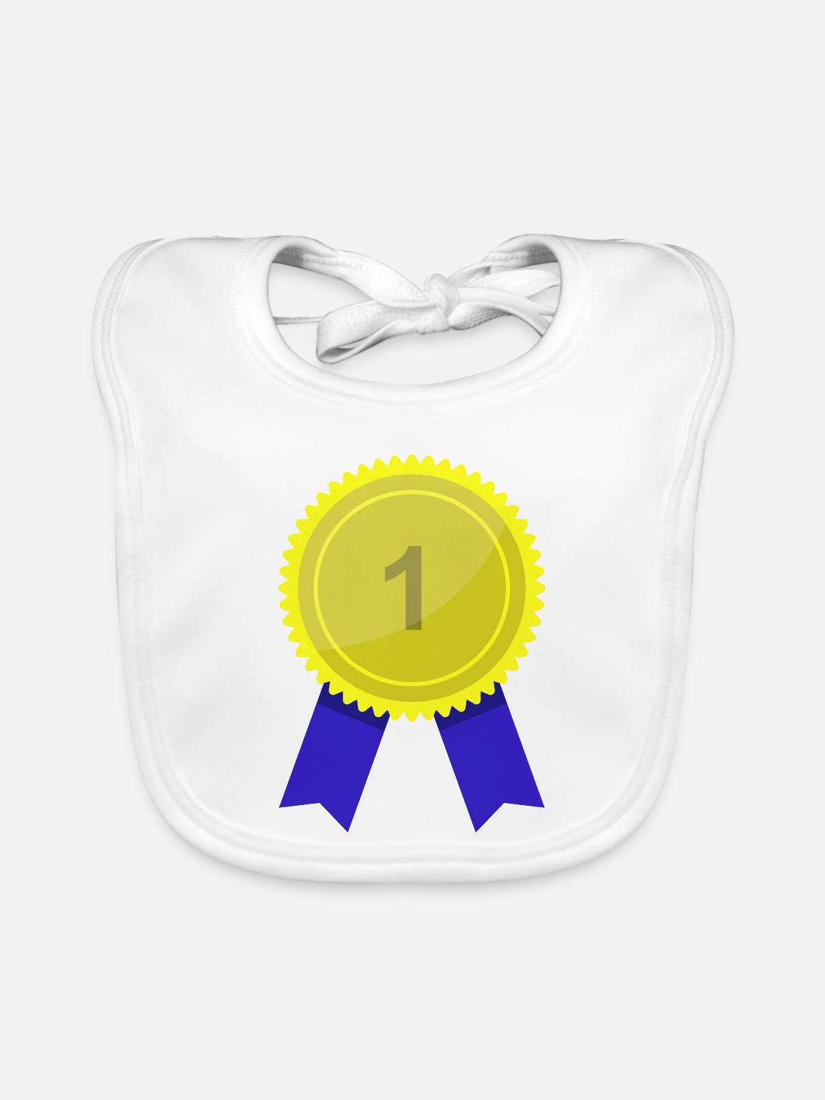 Medaille - Baby Bio-Lätzchen - Weiß - Vorne
