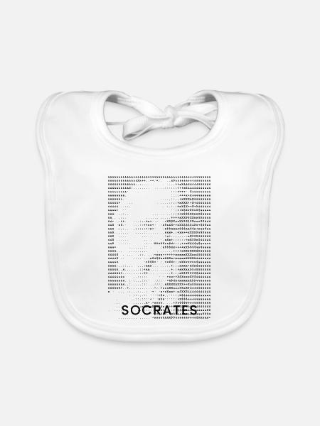 Sokrates ASCII-Porträt - Baby Bio-Lätzchen - Weiß - Vorne