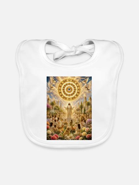 Gott Jesus Bibel Glaube Poster T-Shirt - Baby Bio-Lätzchen - Weiß - Vorne