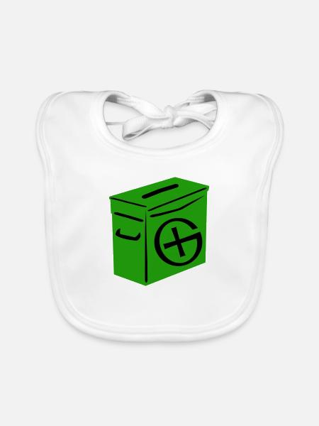 Geocaching: Ammo Can - Baby Bio-Lätzchen - Weiß - Vorne