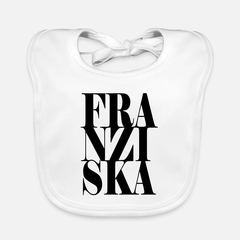 Franziska Surname First name Modern font Word Art Organic Baby Bibs