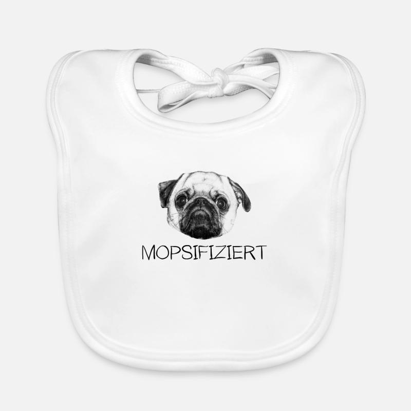 Mops niedlicher Hund Mopps Baby Bio-Lätzchen