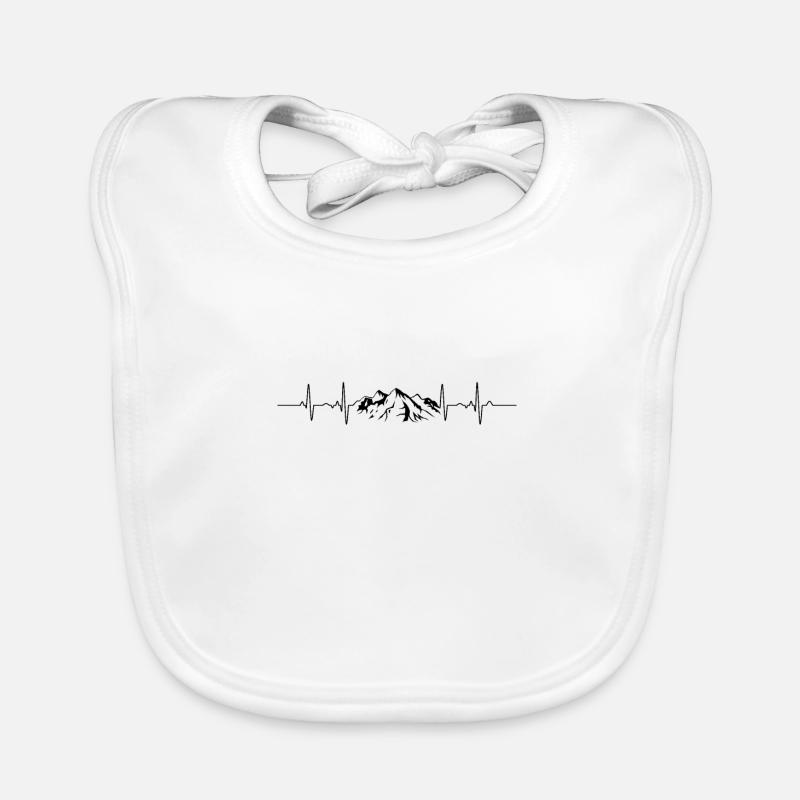 BERGE Herzschlag Puls Herz Frequenz Geschenkidee Baby Bio-Lätzchen
