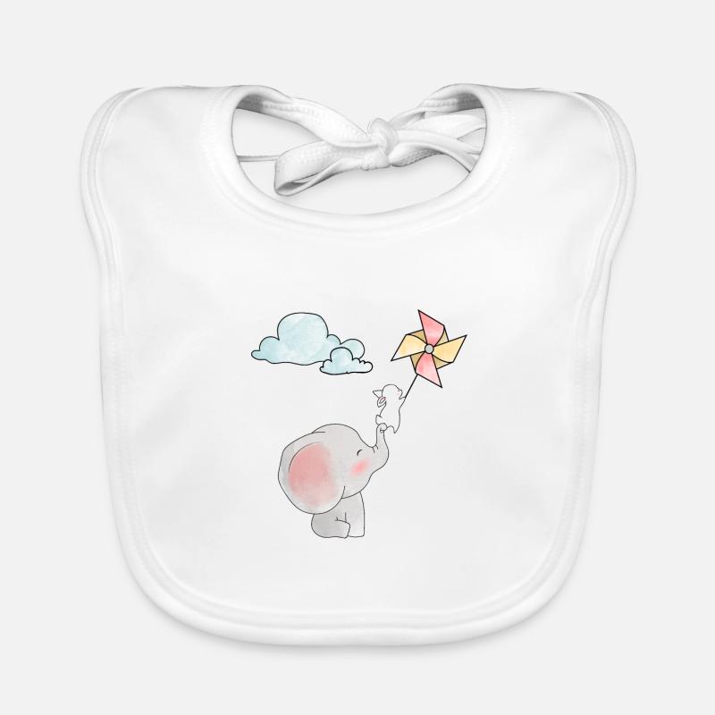 Moulinet coloré éléphant et lapin doux Bavoir bio Bébé