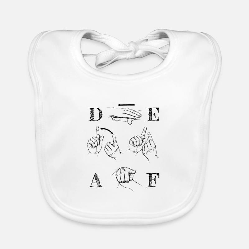 Sign language - nice to meet you Organic Baby Bibs