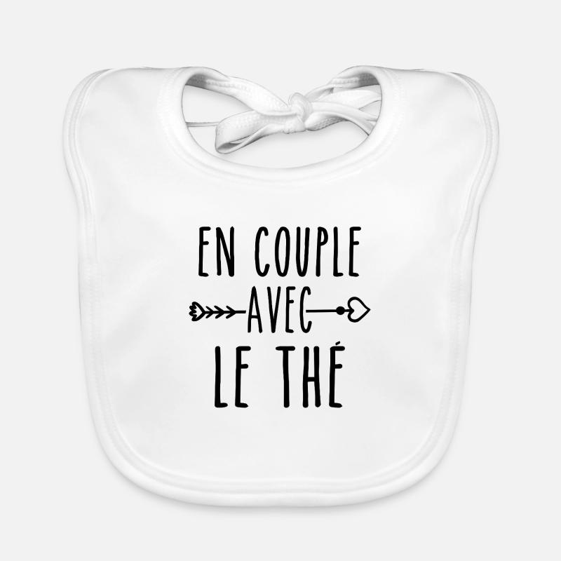 Couples with Tea, Tea Fans Gift Organic Baby Bibs