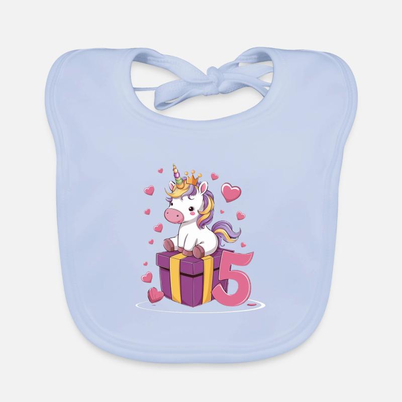 Licorne - 5e anniversaire - 5 ans Bavoir bio Bébé