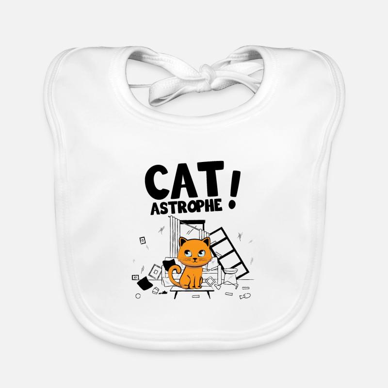 Cat Astrophe ! - Jeu de Mots Chatons Mignons Bavoir bio Bébé