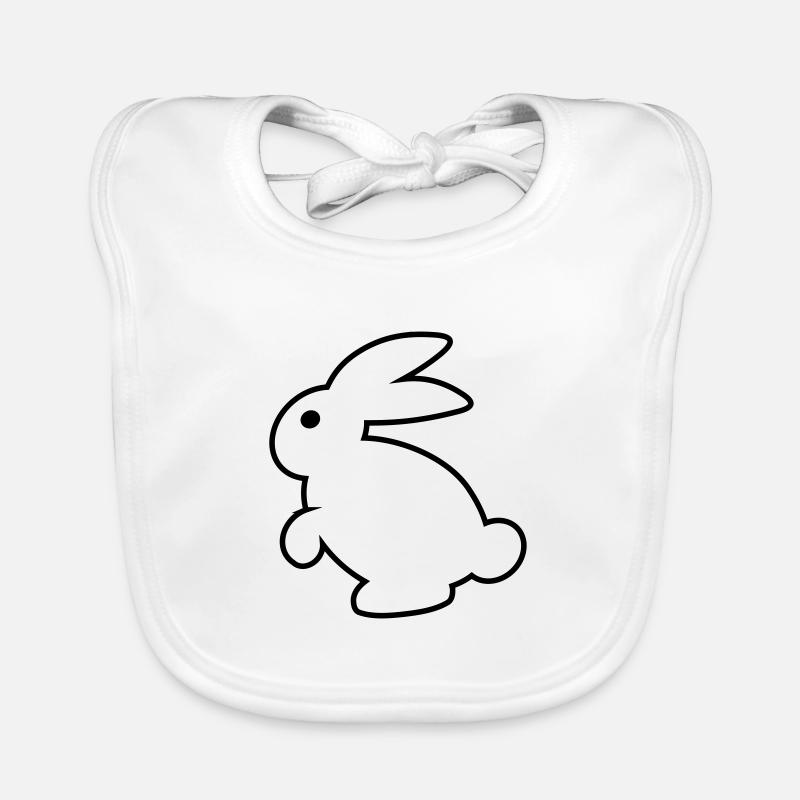 pink rabbit white rabbit animal Organic Baby Bibs