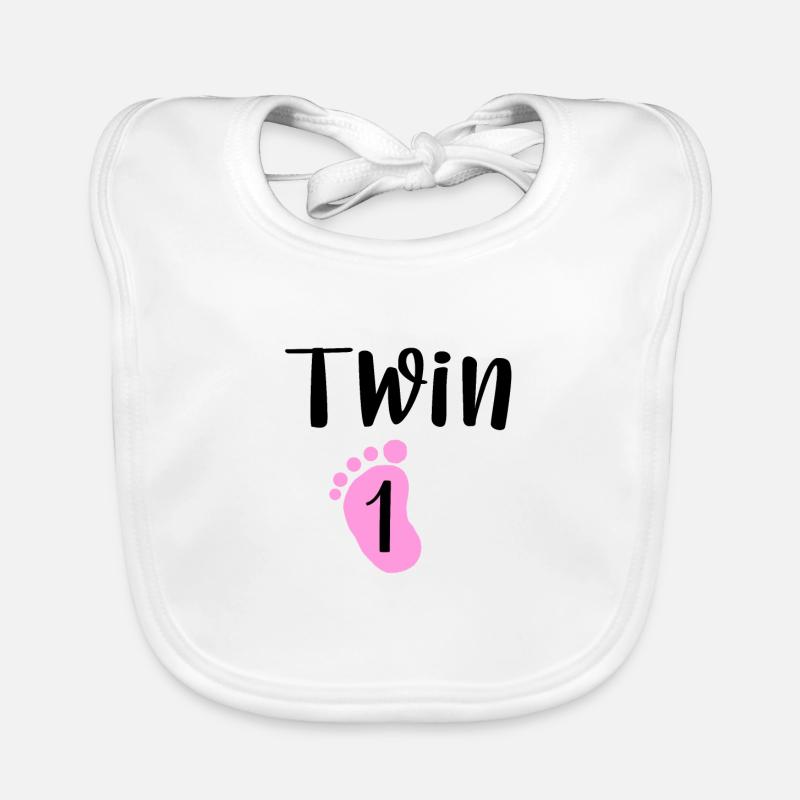 Zwilling 1 | Mädchen Baby Bio-Lätzchen