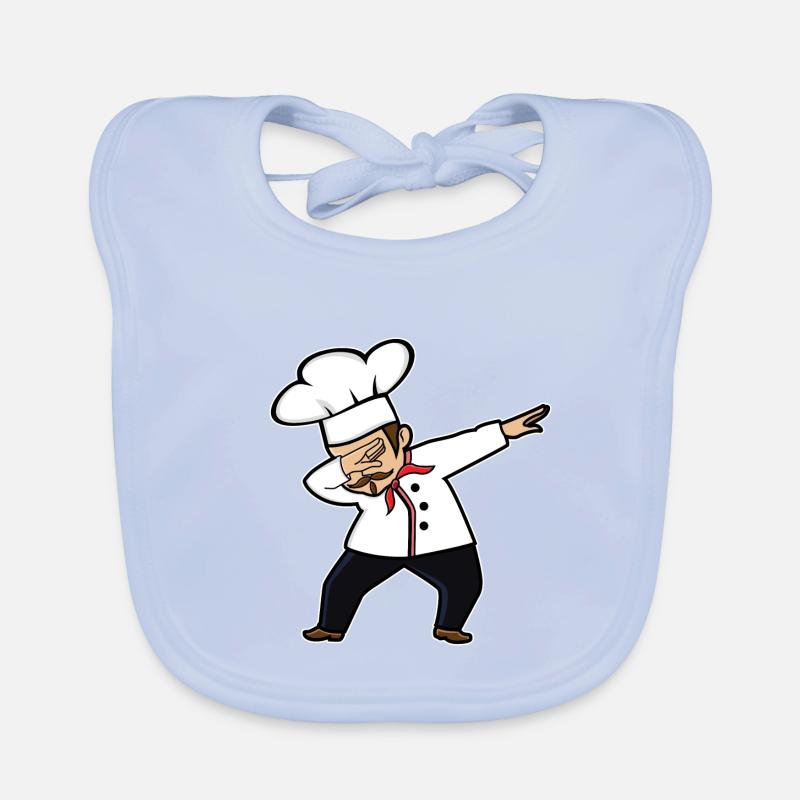 Funny Cute Dabbing Chef Gift Idea Organic Baby Bibs