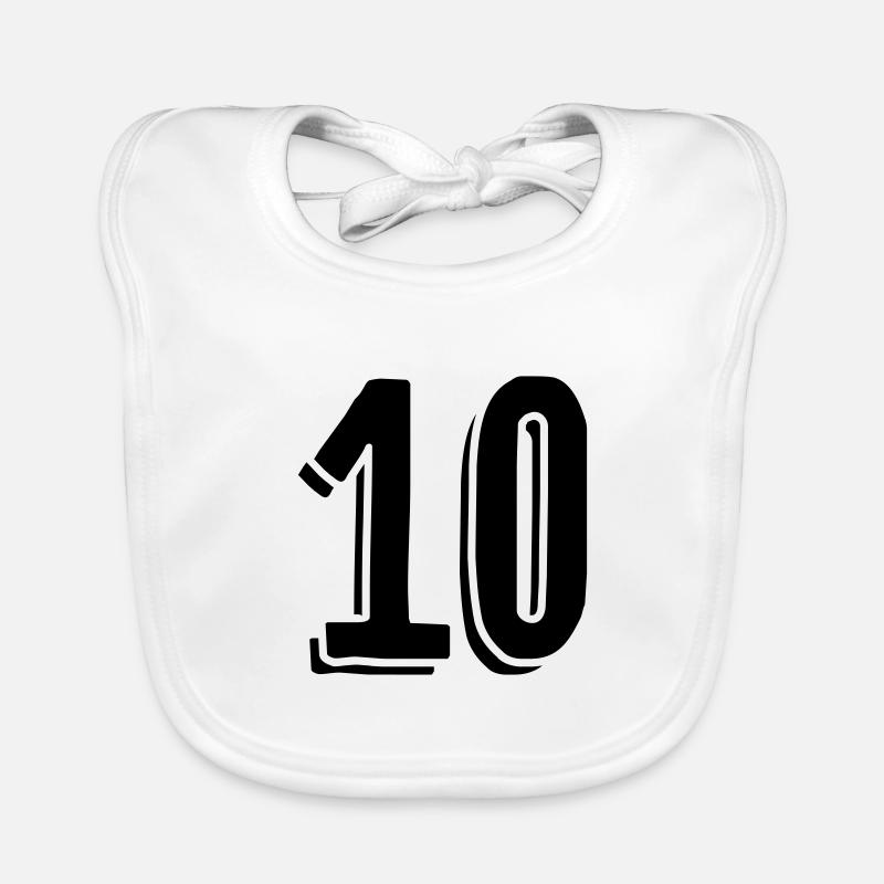 10 - Dix - Nombre Bavoir bio Bébé