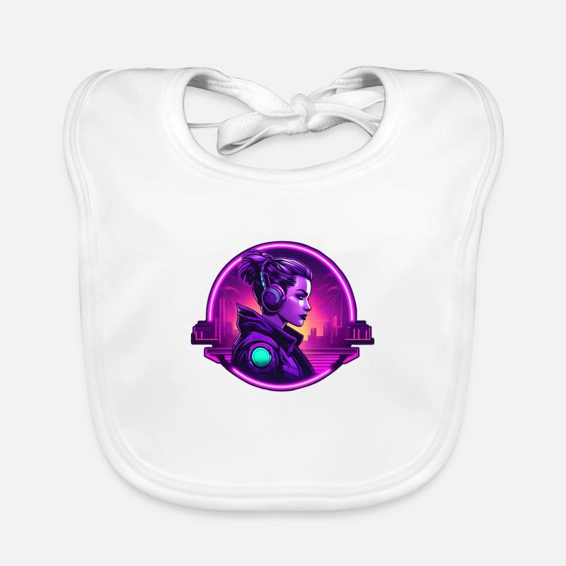 Cyberpunk Artwork Organic Baby Bibs