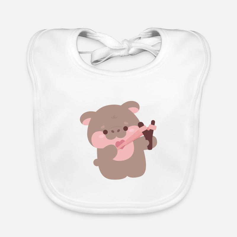 Moo Deng Hippopotame Cupidon Bavoir bio Bébé