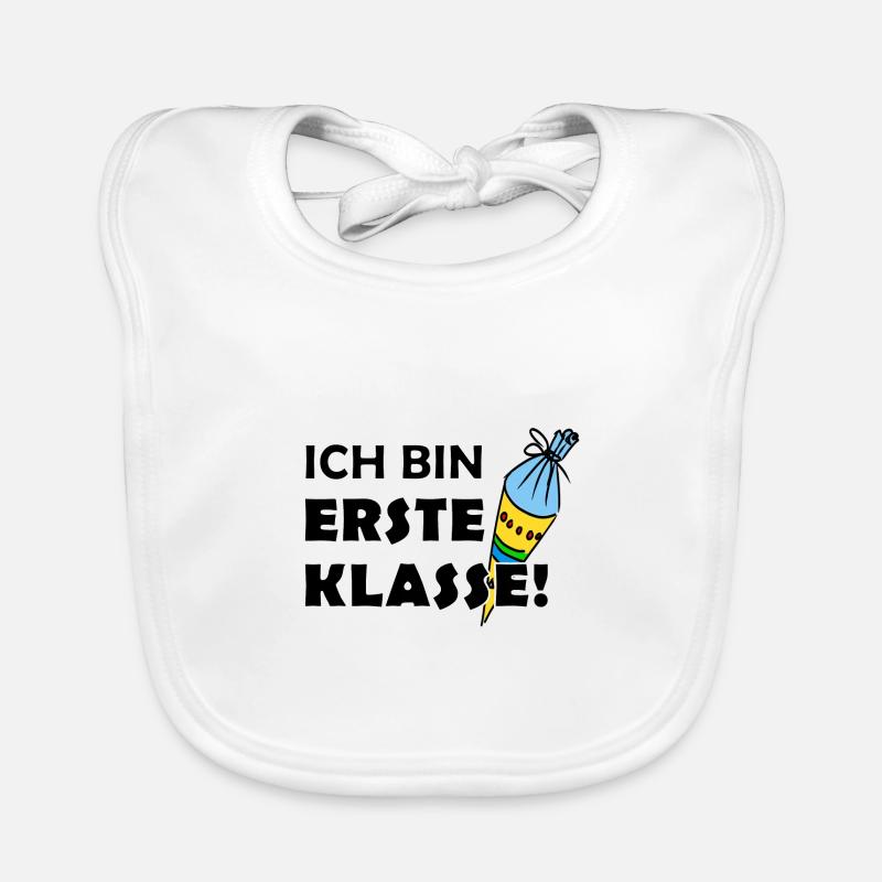 Ich bin erste Klasse! Schulanfänger-Shirt Baby Bio-Lätzchen