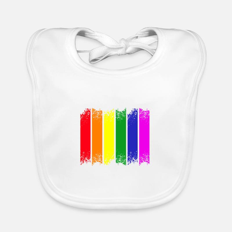 Fierté à rayures arc-en-ciel Bavoir bio Bébé