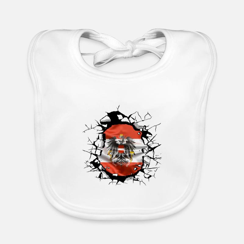 Austria Flag Austria Austrian flag AT Organic Baby Bibs
