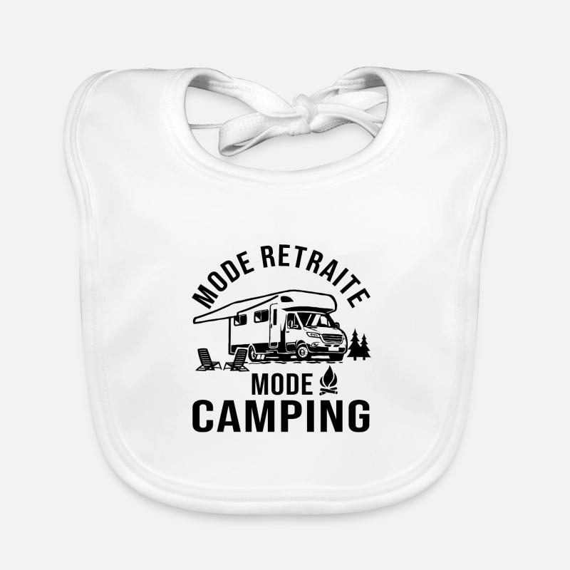 Mode retraite mode camping car humour retraité - Bavoir bio Bébé - blanc