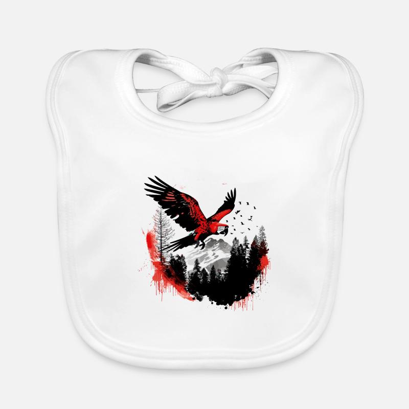 Parrot Bird Macaw Wilderness Organic Baby Bibs