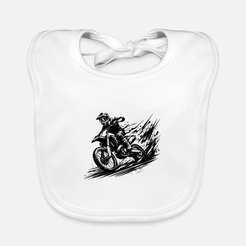 Dynamic motocross ride in mud and mud Organic Baby Bibs