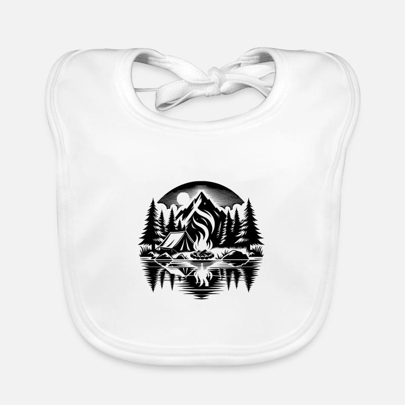 Romantisches Camping am See im Wald Baby Bio-Lätzchen