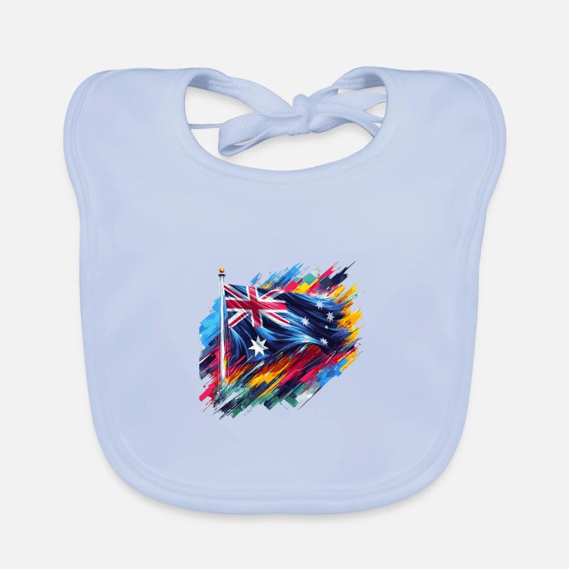 Australische Flagge in Farben Baby Bio-Lätzchen