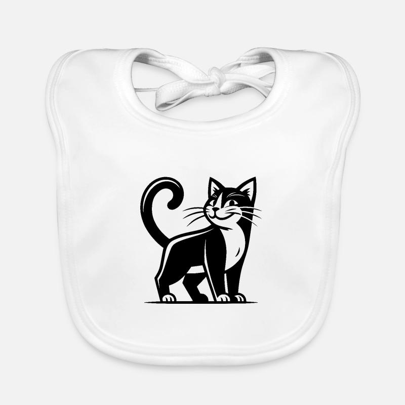 Clever cat with a smartass look Organic Baby Bibs