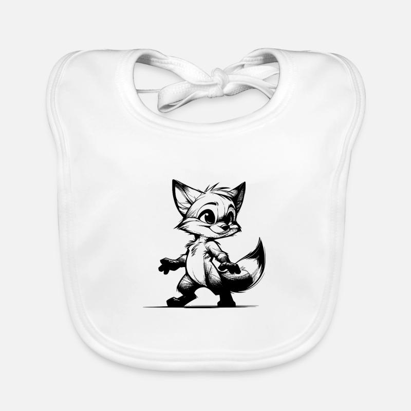 Clever Fox Sly Fox Drawing Sketch Organic Baby Bibs