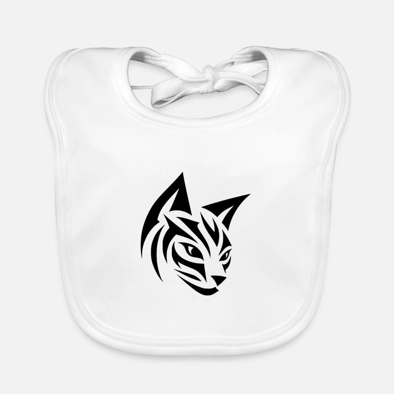 Tête de chat dans la conception graphique de tatouage tribal Bavoir bio Bébé