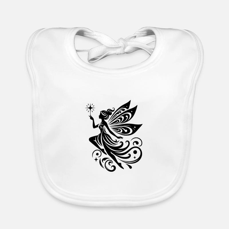 Enchanting fairy with magic wand Organic Baby Bibs