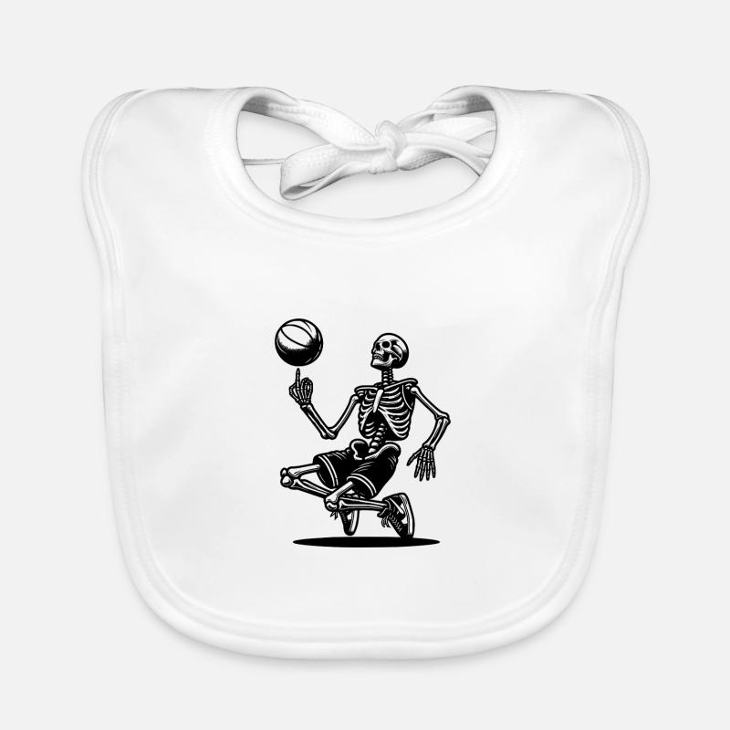 Freches Halloween Skelett mit Basketball Tricks Baby Bio-Lätzchen