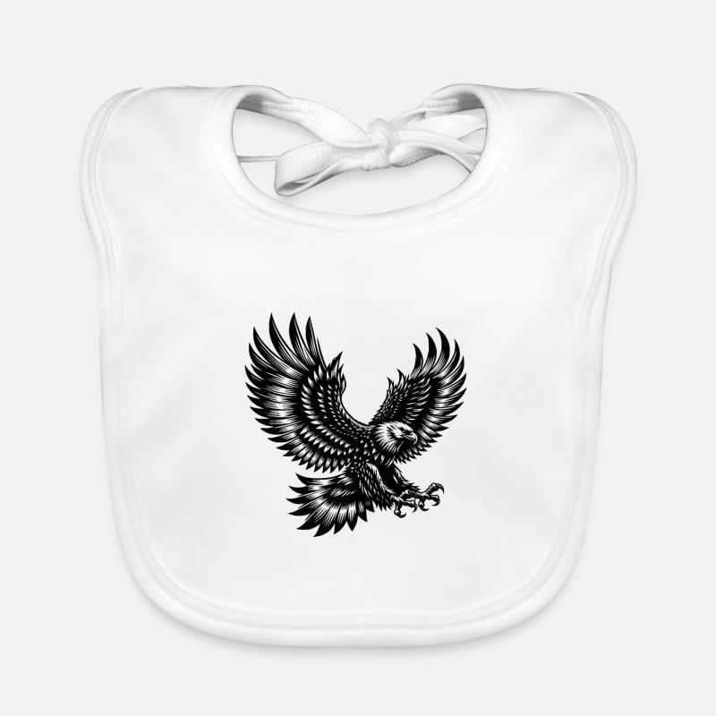 Eagle with outstretched wings in motion Organic Baby Bibs