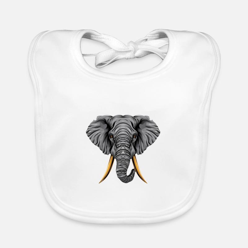 Elefante maestoso: saggezza tribale geometrica Bavaglino ecologico per neonato