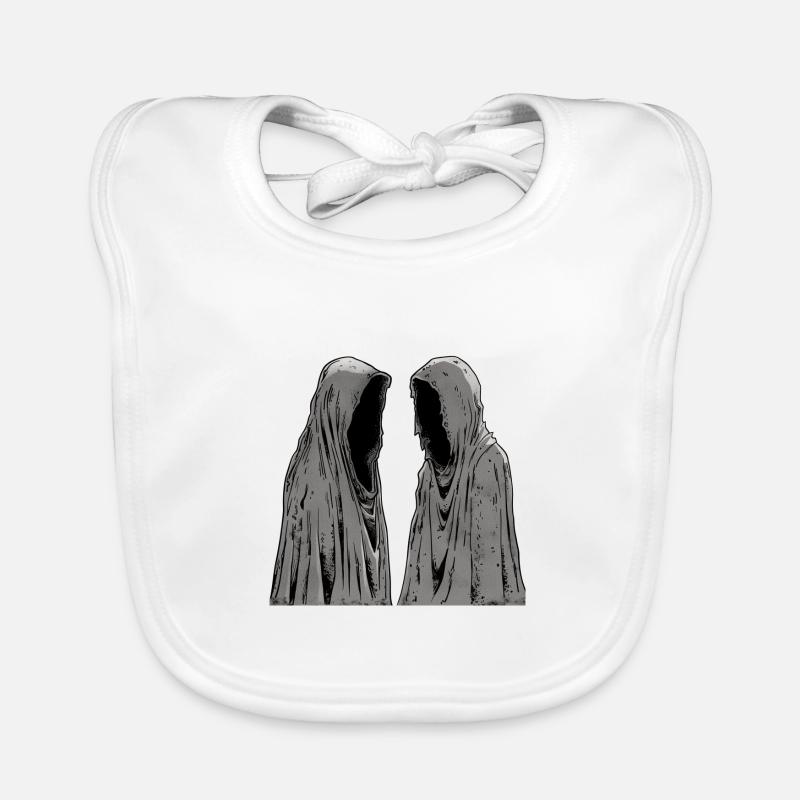 Pas de murmures de fantômes de visage - Bavoir bio Bébé - blanc