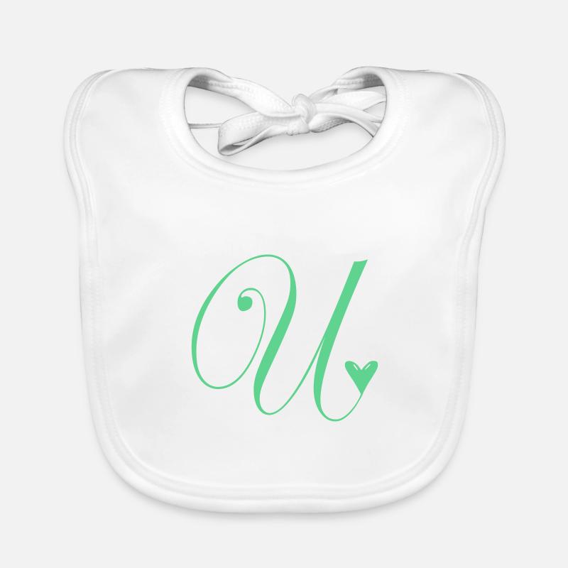 Monogramm U Herz Ranke Baby Bio-Lätzchen