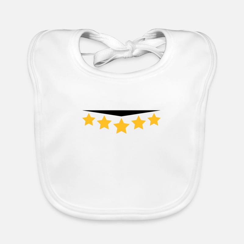 5 Sterne mit Textlinie Baby Bio-Lätzchen