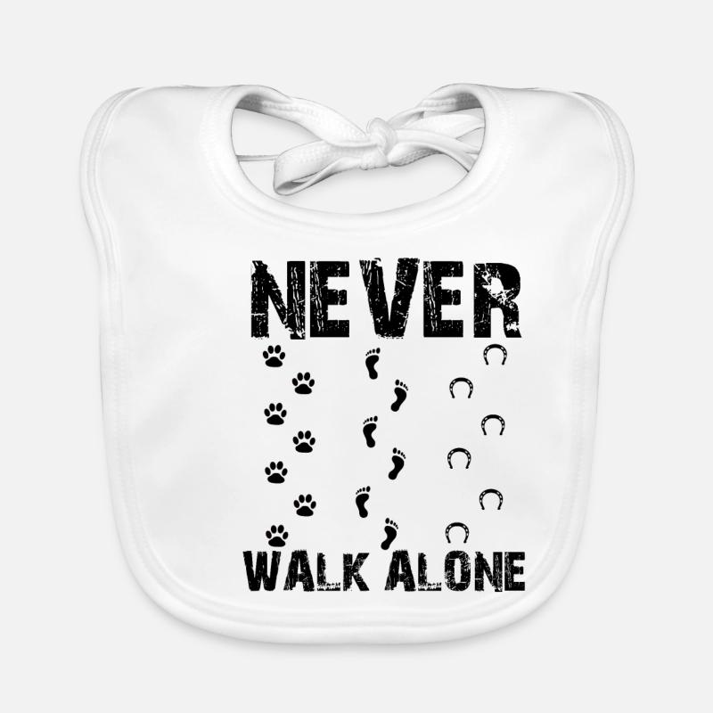 Never Walk Alone - Baby Bio-Lätzchen - Weiß