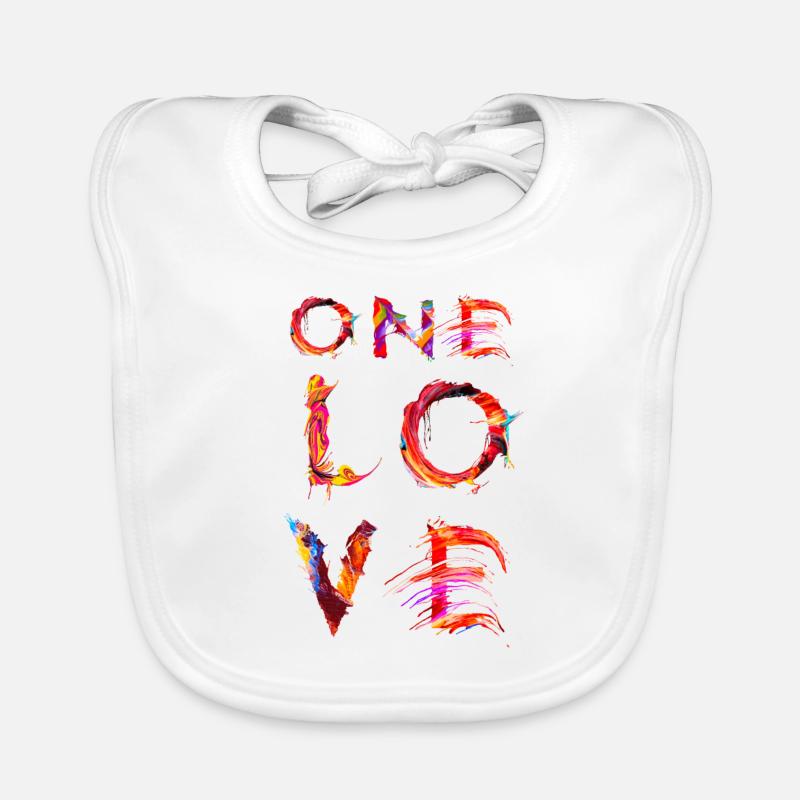 One Love for unity and peace Organic Baby Bibs