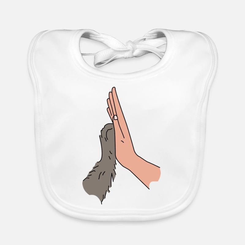High Five Pfötchen - Beste Freunde Tierliebe Baby Bio-Lätzchen