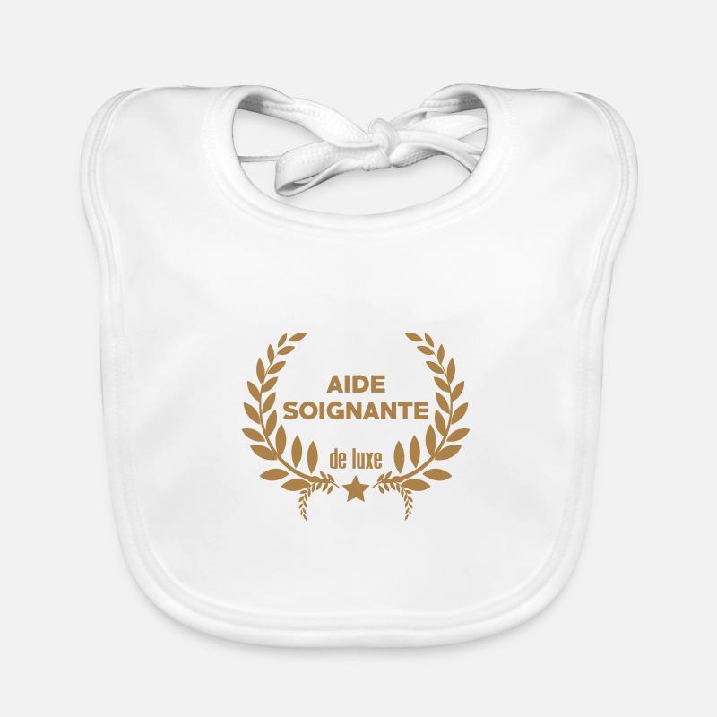 Aide soignante de luxe - Bavoir bio Bébé - blanc