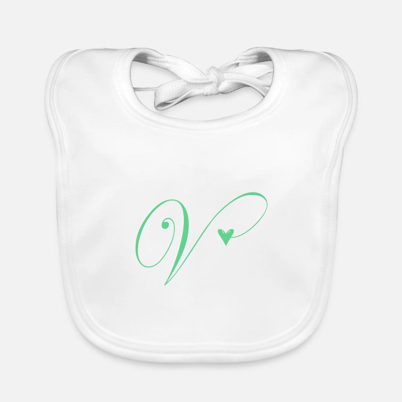 Monogramm V Herz Ranke Baby Bio-Lätzchen