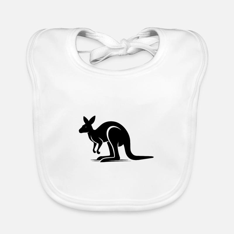 Majestic kangaroo in minimalist shape Organic Baby Bibs