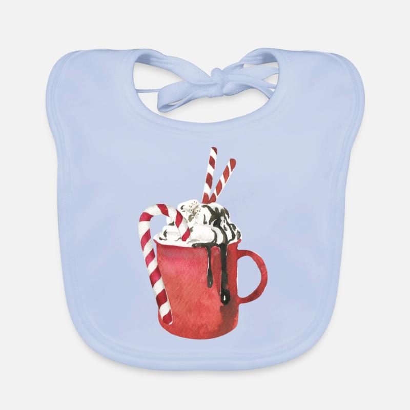 Hot chocolate and marshmallows Organic Baby Bibs