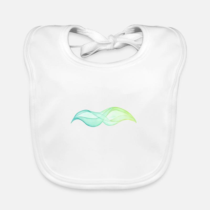 abstract wave - Bavoir bio Bébé - blanc