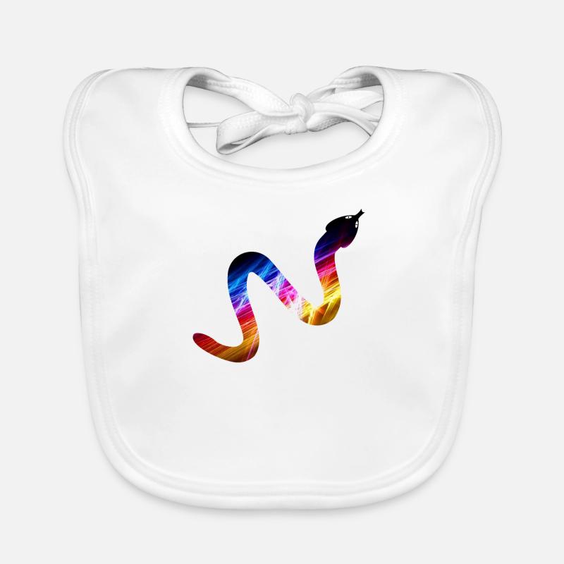 Serpent - serpent - Bavoir bio Bébé - blanc