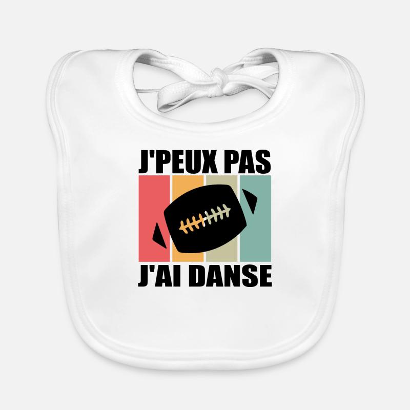 J'PEUX PAS J'AI RUGBY Bavoir bio Bébé