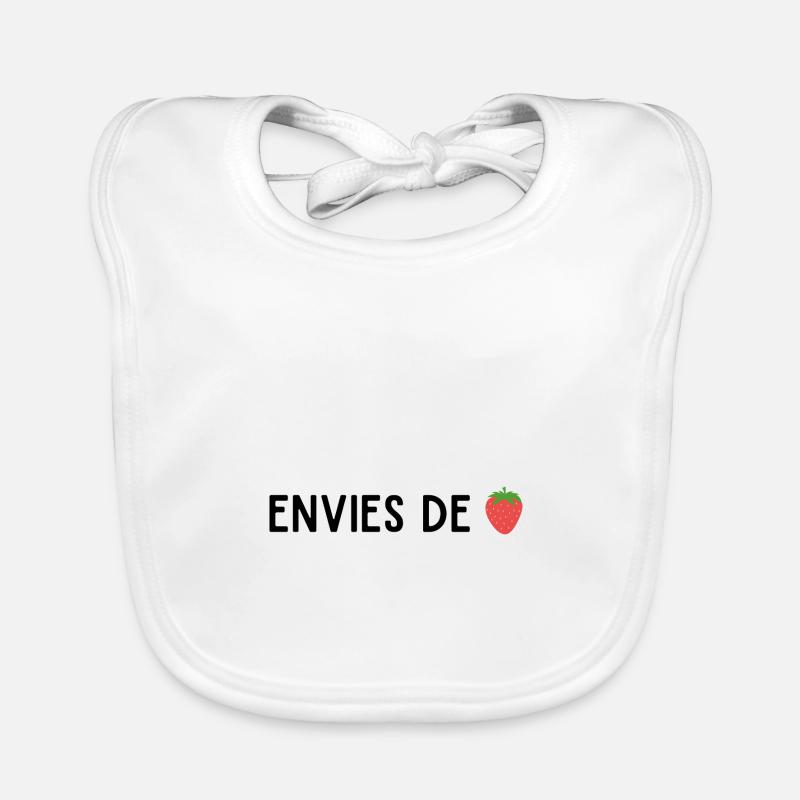 Envies de fraises - Bavoir bio Bébé - blanc