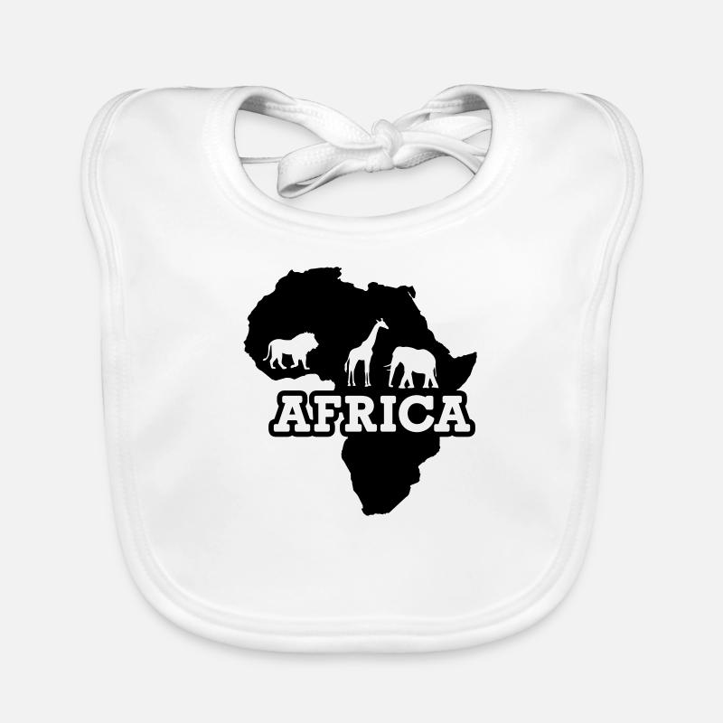 Afrika - Baby Bio-Lätzchen - Weiß